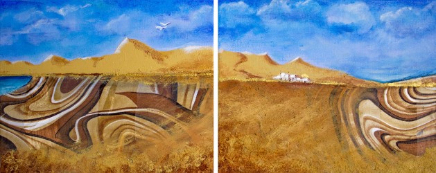 Desert | acryl/oil/fabric | 30 x 25 cm [2]